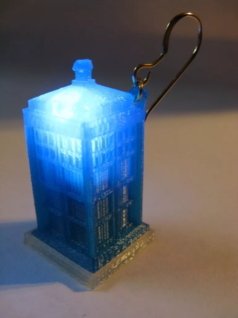 LED TARDIS Earrings Free 3D print model