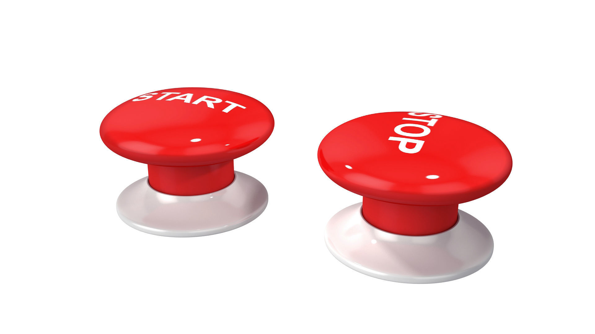 Button start stop 3D model_3
