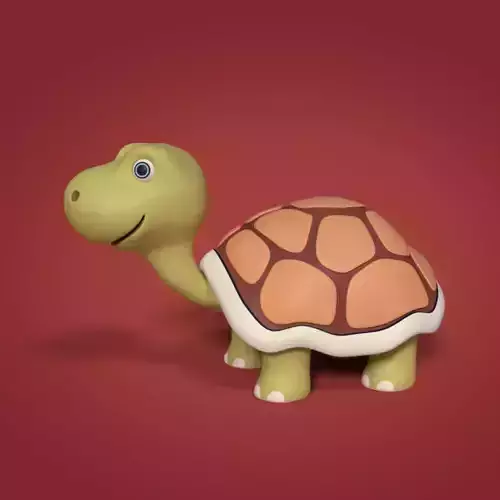 Cartoon Turtle Low-poly 3D model