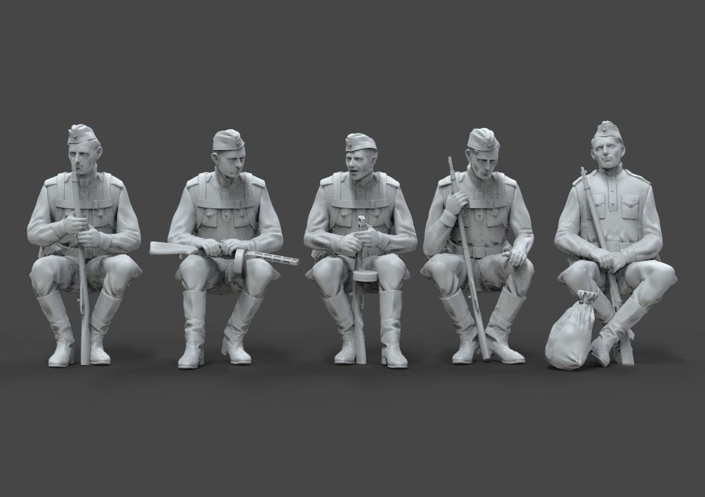 soldiers ussr ww2 3D print model_1