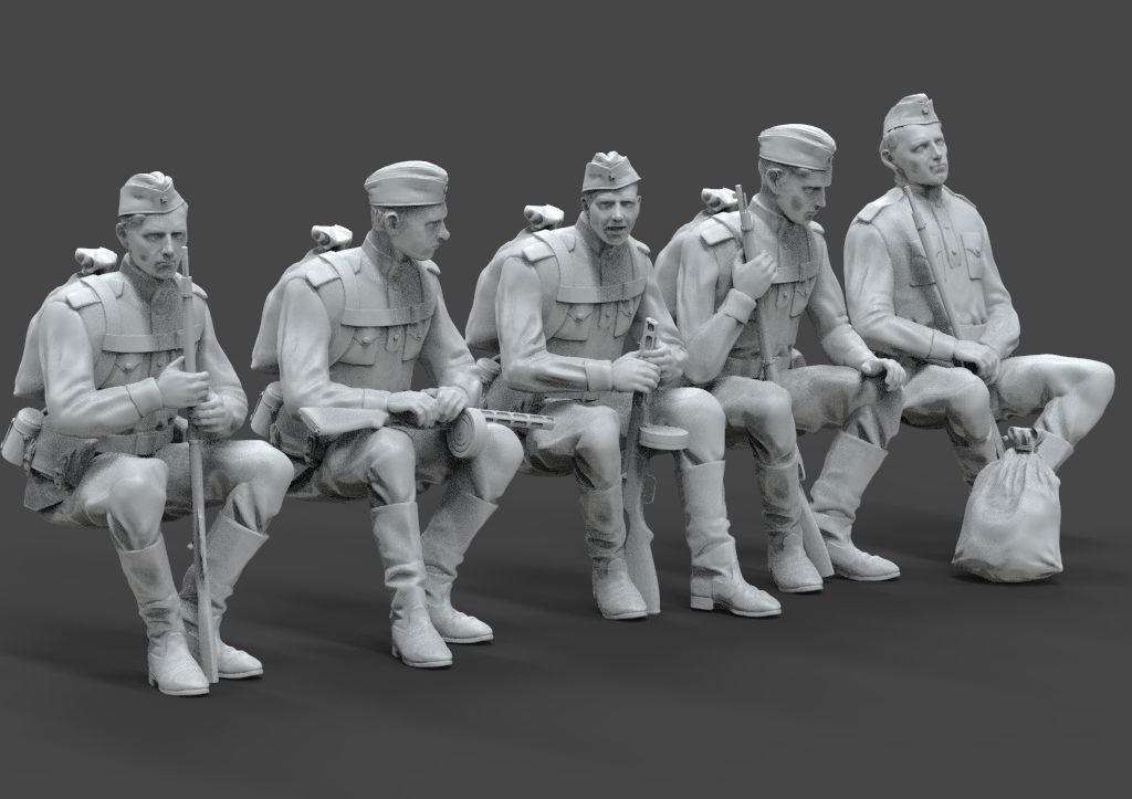 soldiers ussr ww2 3D print model_2