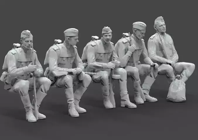 soldiers ussr ww2 3D print model