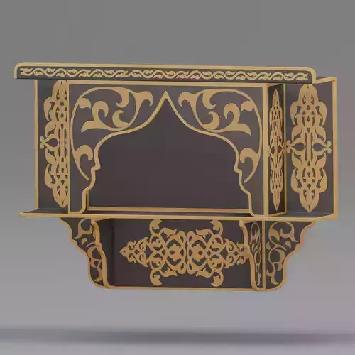 Moroccan painted Wood Shelf