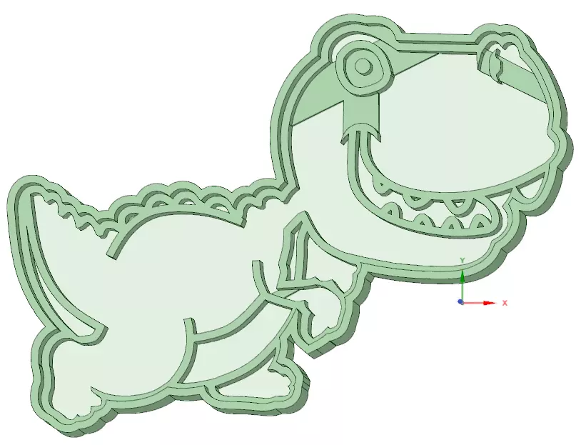 Dinosaurio 2 cookie cutter 3D print model