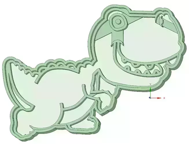 Dinosaurio 2 cookie cutter