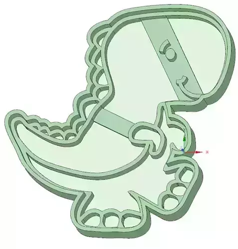 Dinosaurio 3 cookie cutter 3D model