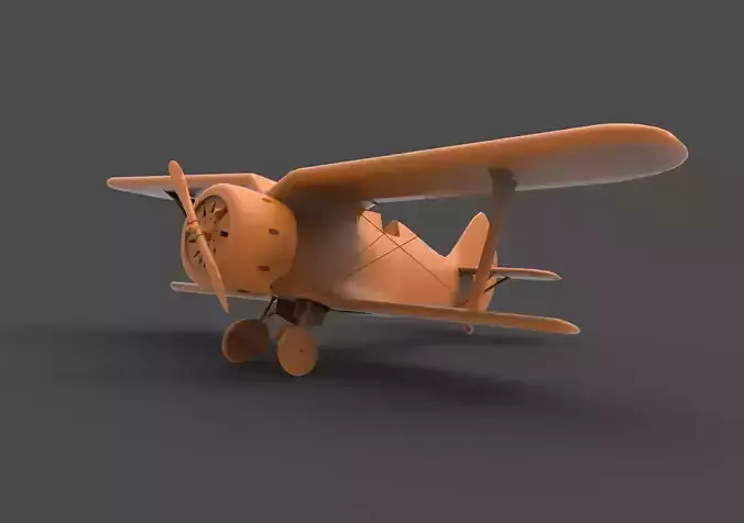 Polikarpov-153 vintage biplane 3D print model
