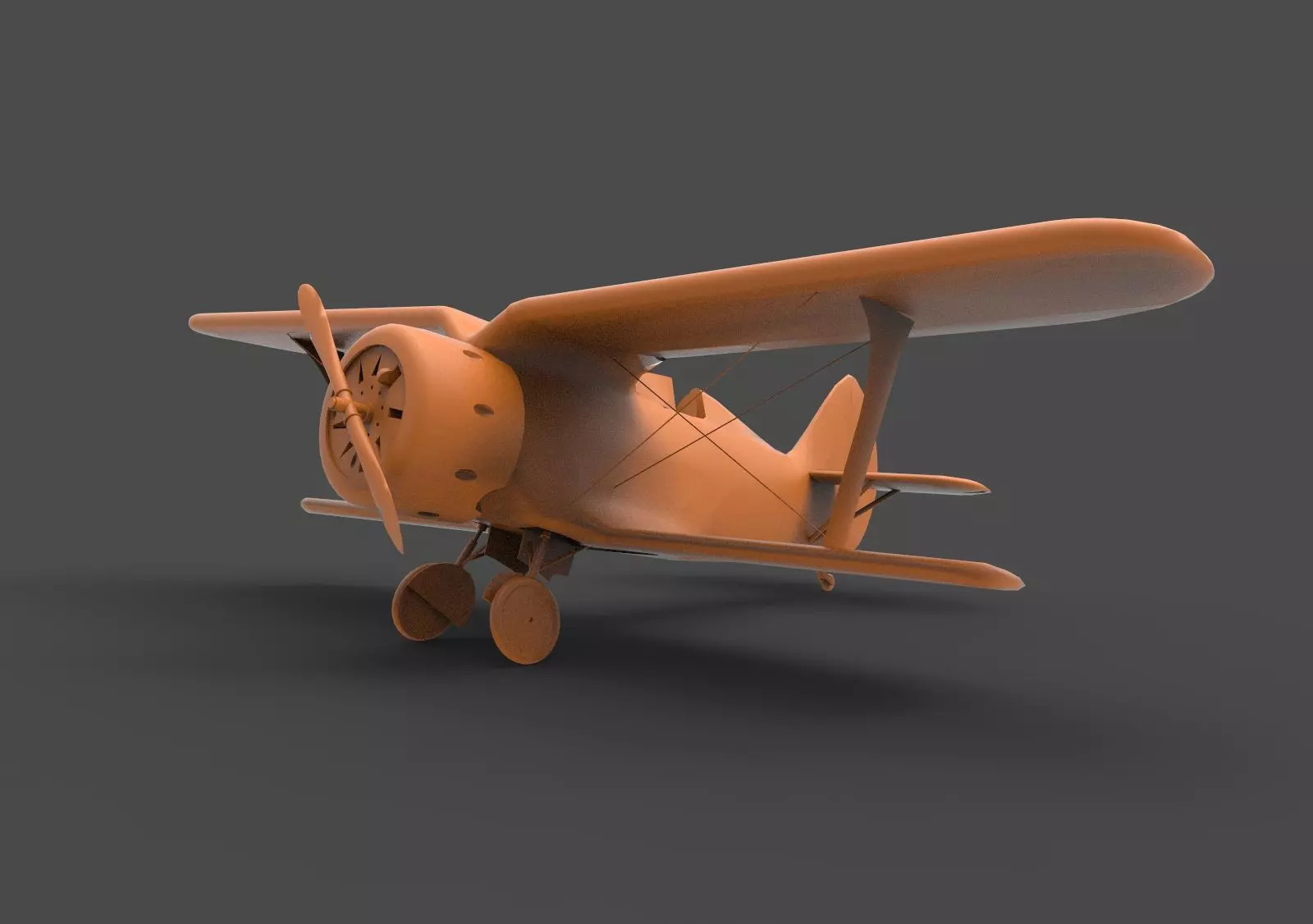 Polikarpov-153 vintage biplane 3D print model_0