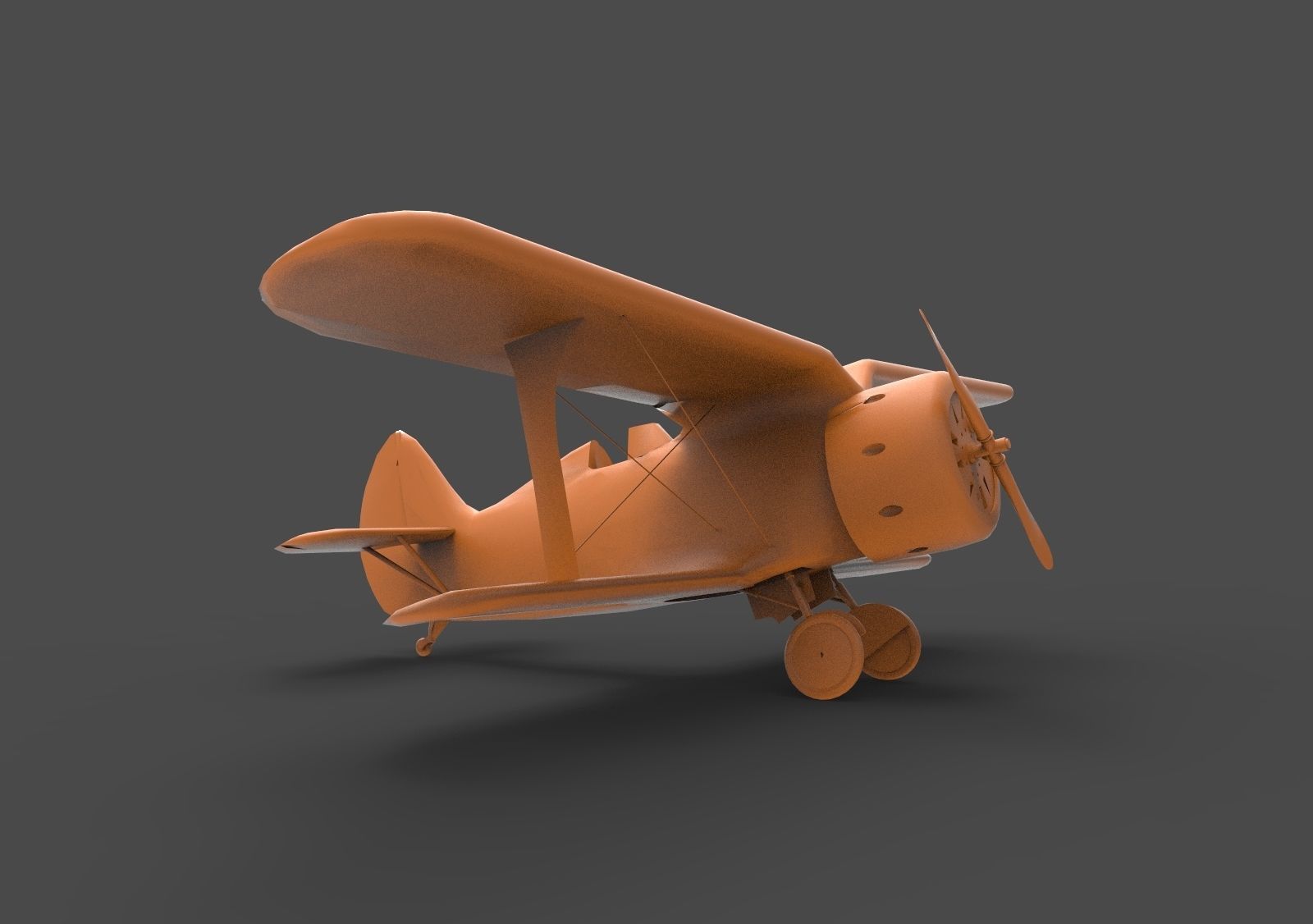 Polikarpov-153 vintage biplane 3D print model_2