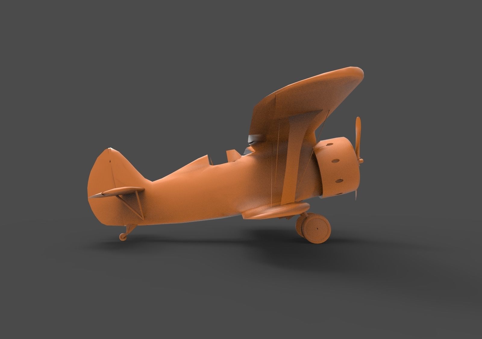 Polikarpov-153 vintage biplane 3D print model_3