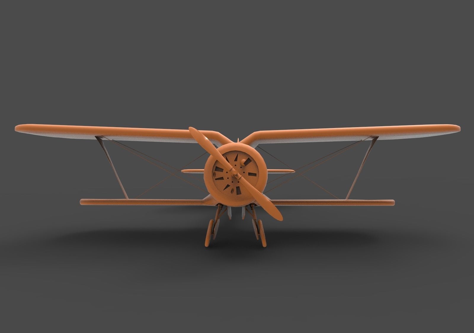 Polikarpov-153 vintage biplane 3D print model_1