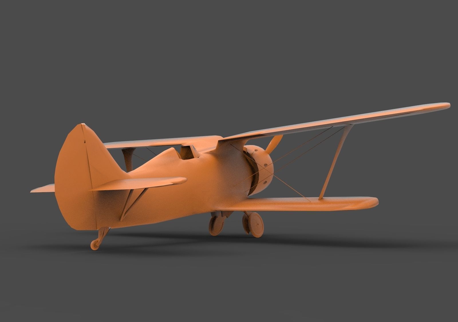 Polikarpov-153 vintage biplane 3D print model_4