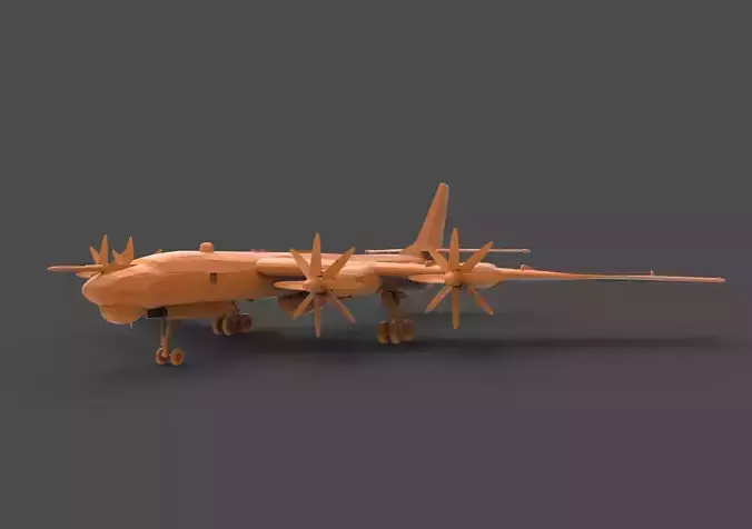 Tu-95M russian bomber plane 3D print model