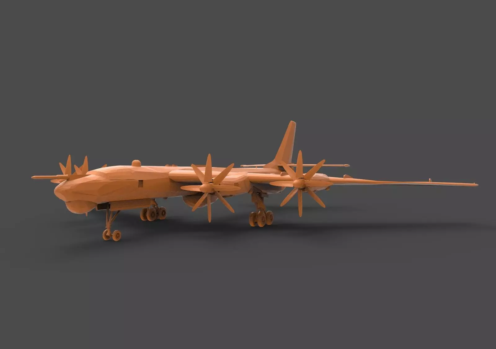 Tu-95M russian bomber plane 3D print model