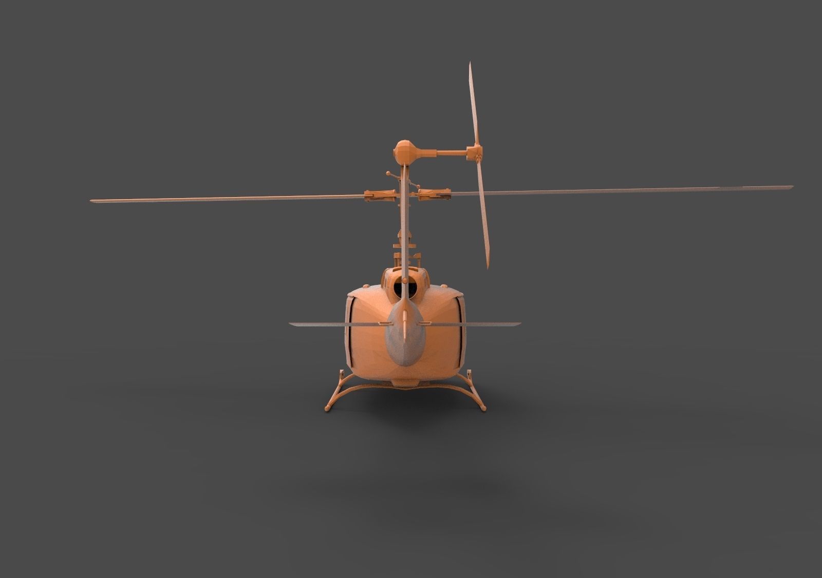 UH-1H orange helicopter 3D print model_5