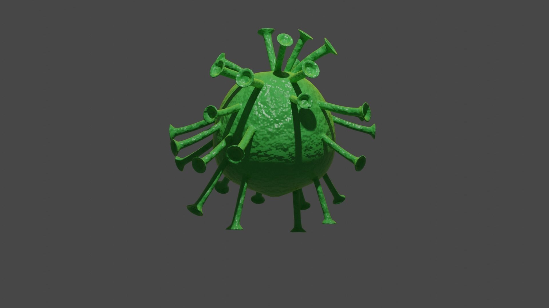 Virus Model Greenish Yellow 3D model_2