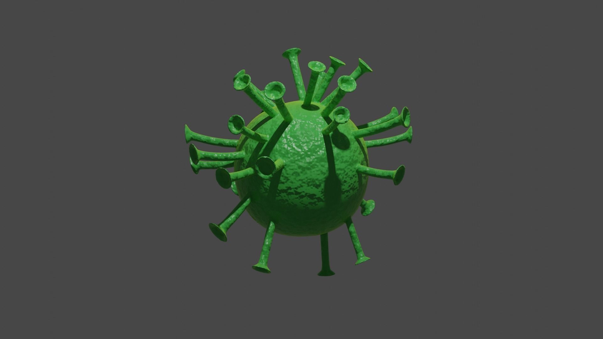Virus Model Greenish Yellow 3D model_6