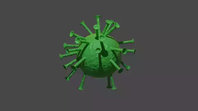 Virus Model Greenish Yellow 3D model Virus Model Greenish Yellow 3D model