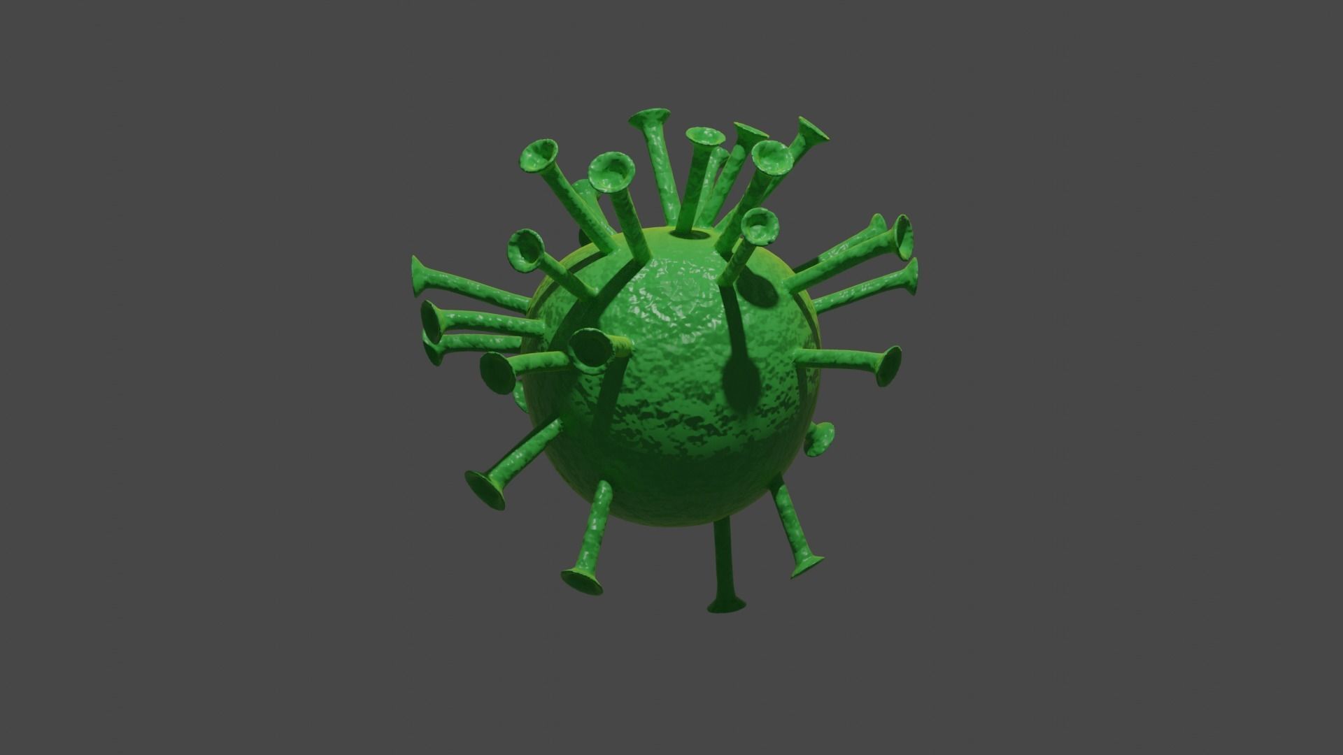 Virus Model Greenish Yellow 3D model_5