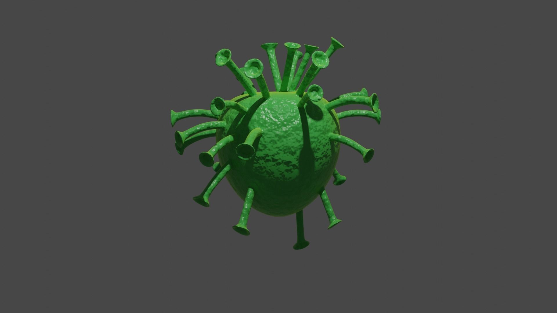Virus Model Greenish Yellow 3D model_4