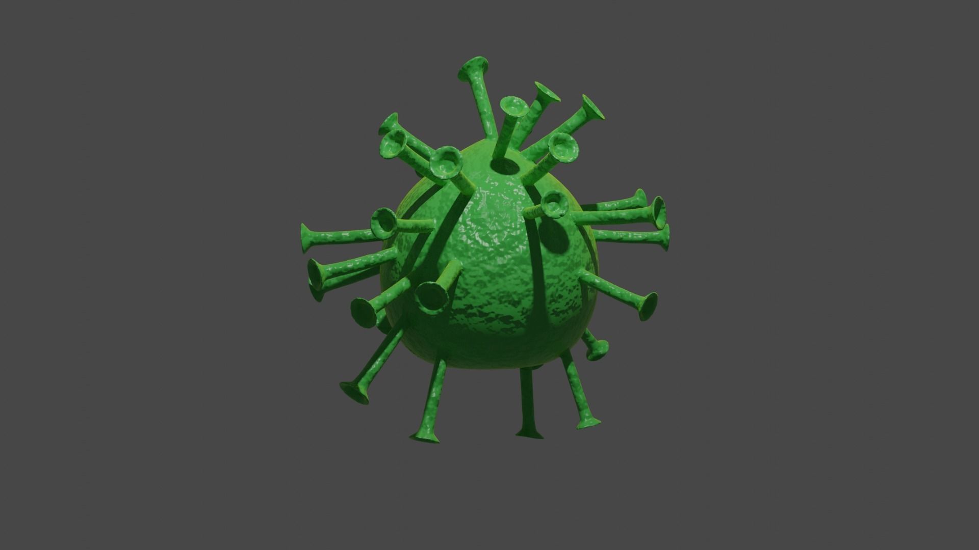 Virus Model Greenish Yellow 3D model_8