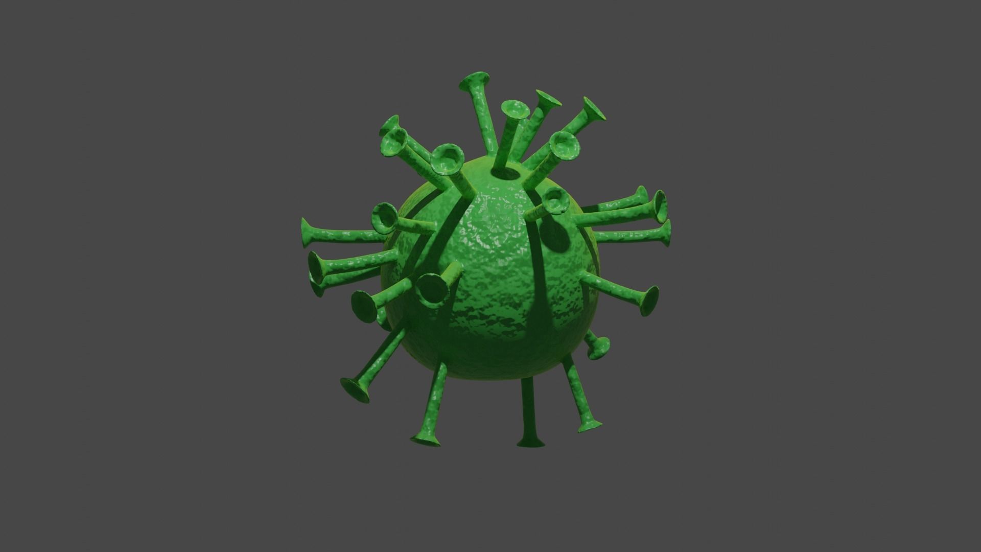 Virus Model Greenish Yellow 3D model_7
