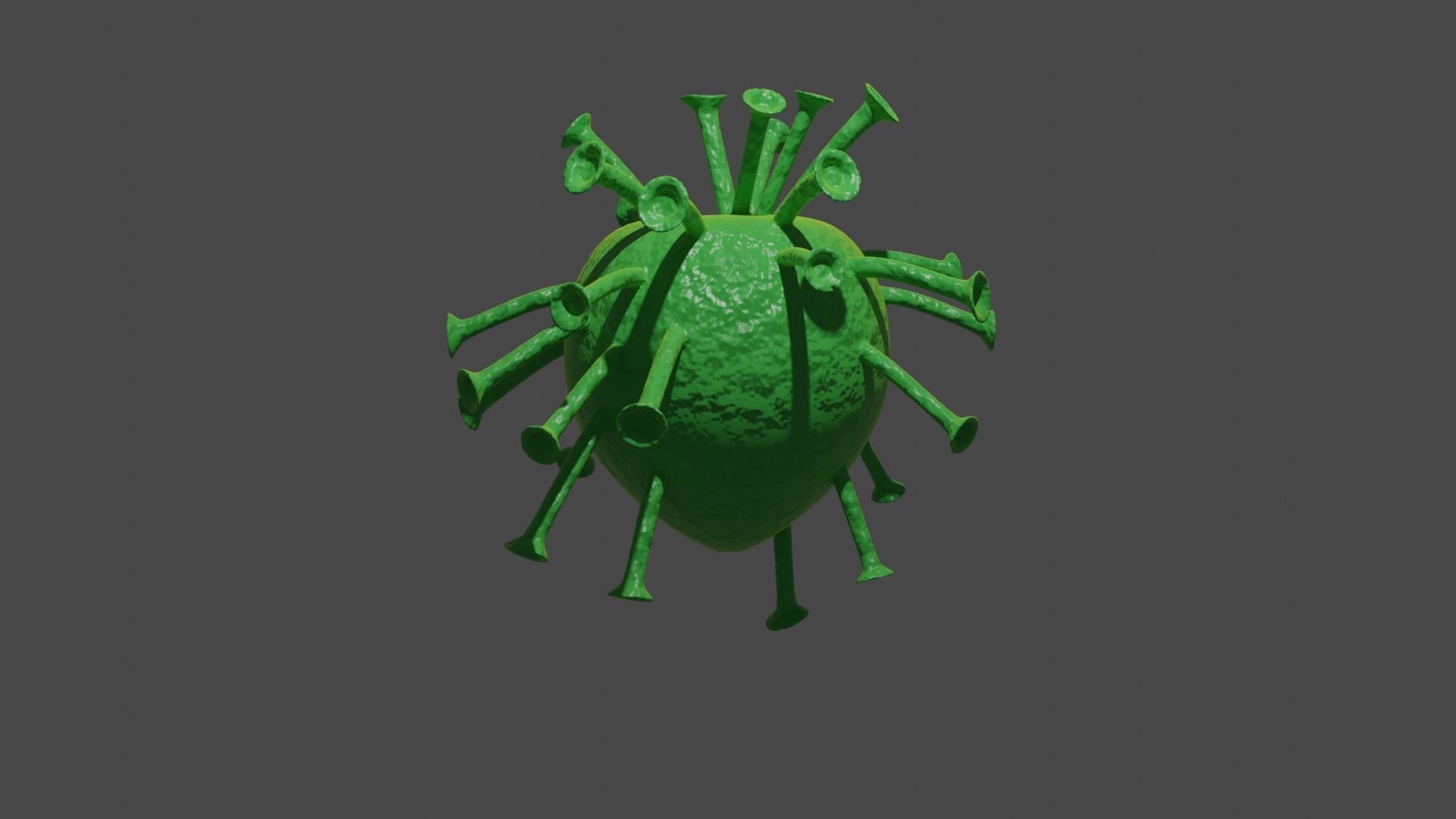 Virus Model Greenish Yellow 3D model_3