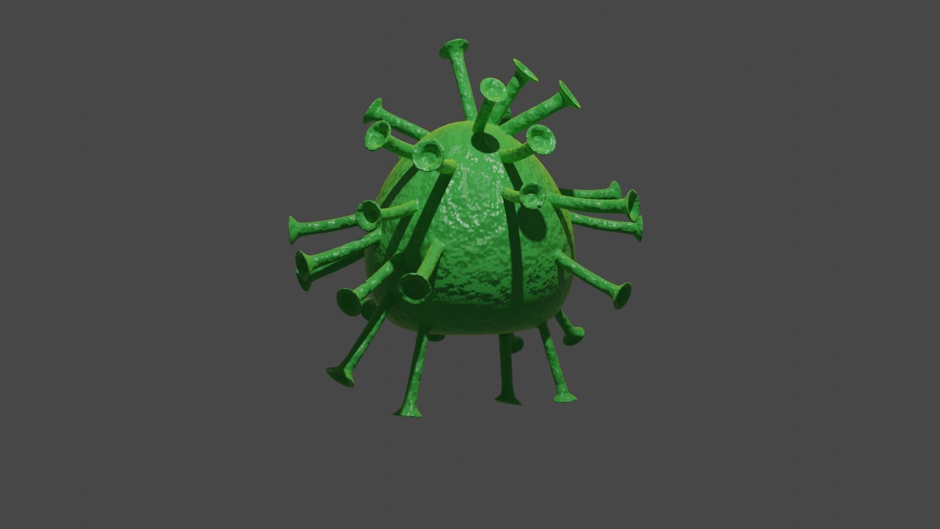 Virus Model Greenish Yellow 3D model_1