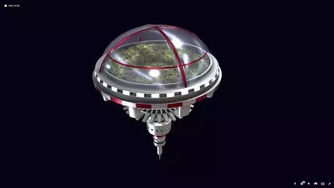 Spaceship - Biodome Low-poly 3D model