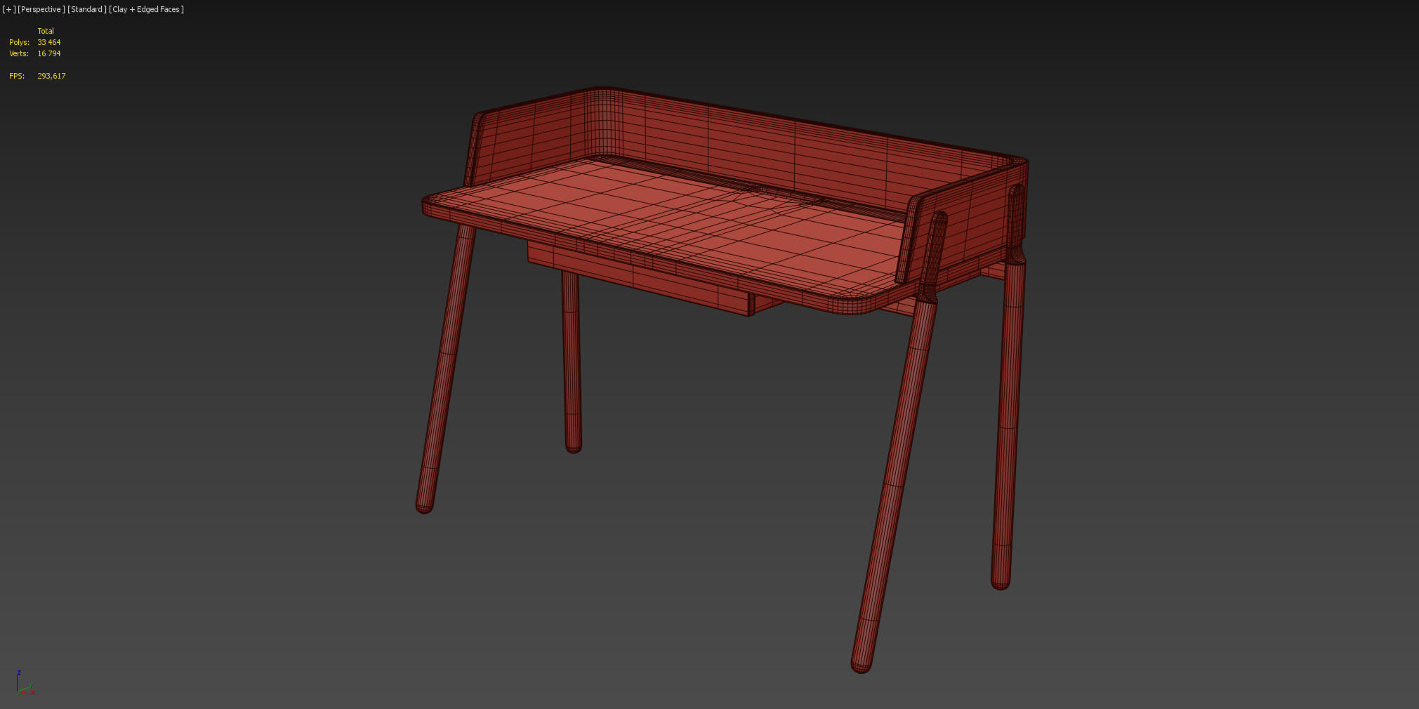 Zegen ASH Desk Low-poly 3D model_11