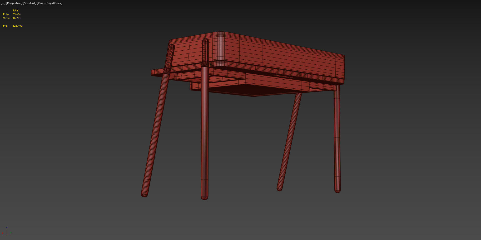 Zegen ASH Desk Low-poly 3D model_12