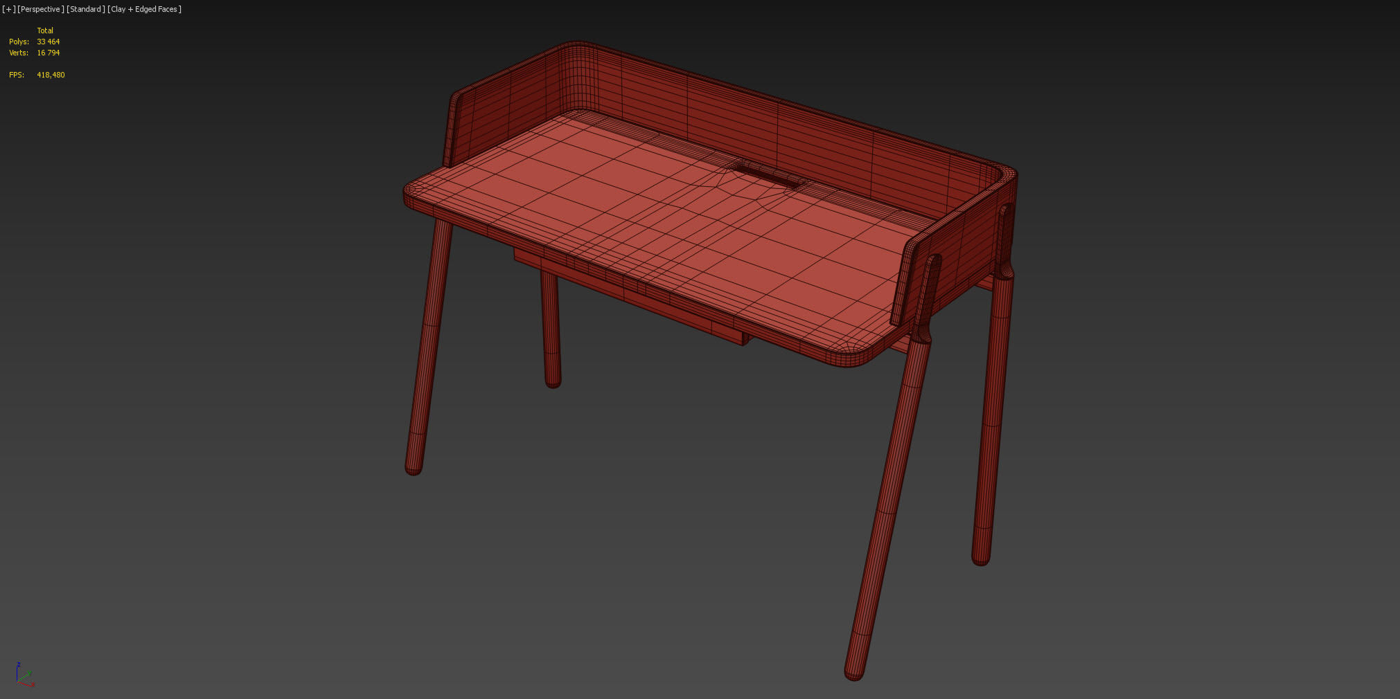 Zegen ASH Desk Low-poly 3D model_9