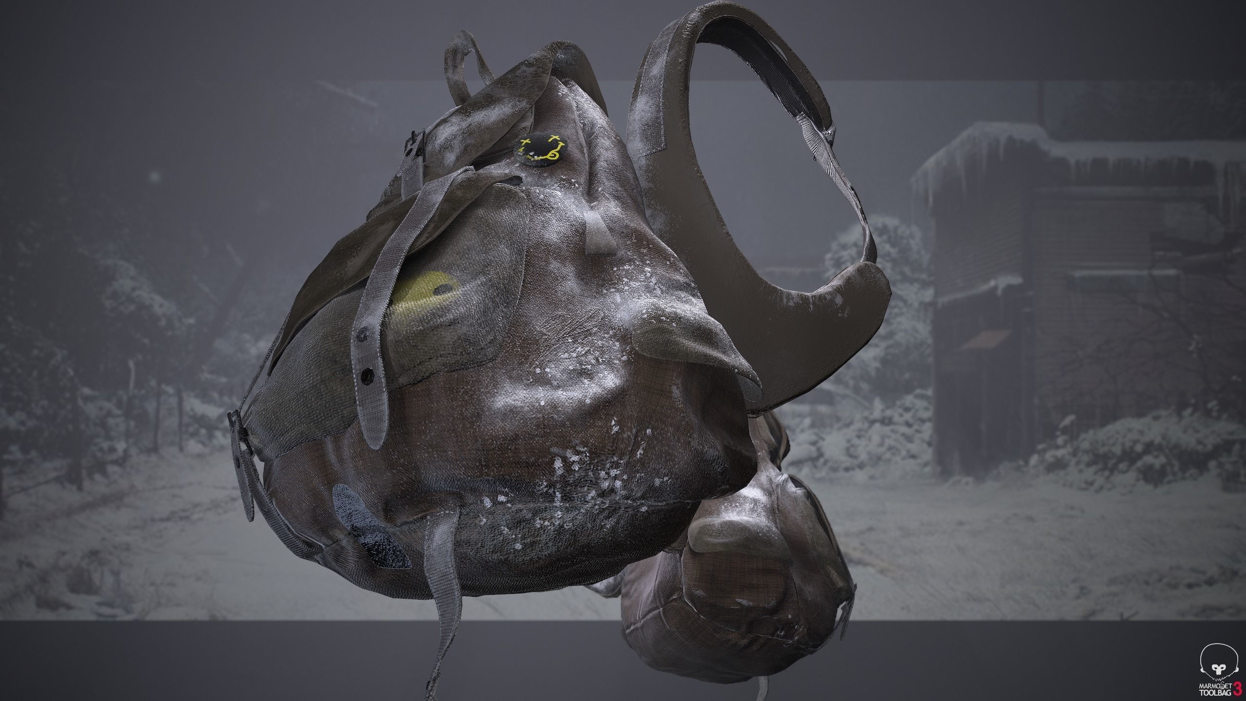 Backpack Low-poly 3D model in 3 differents ambients Low-poly 3D model_5