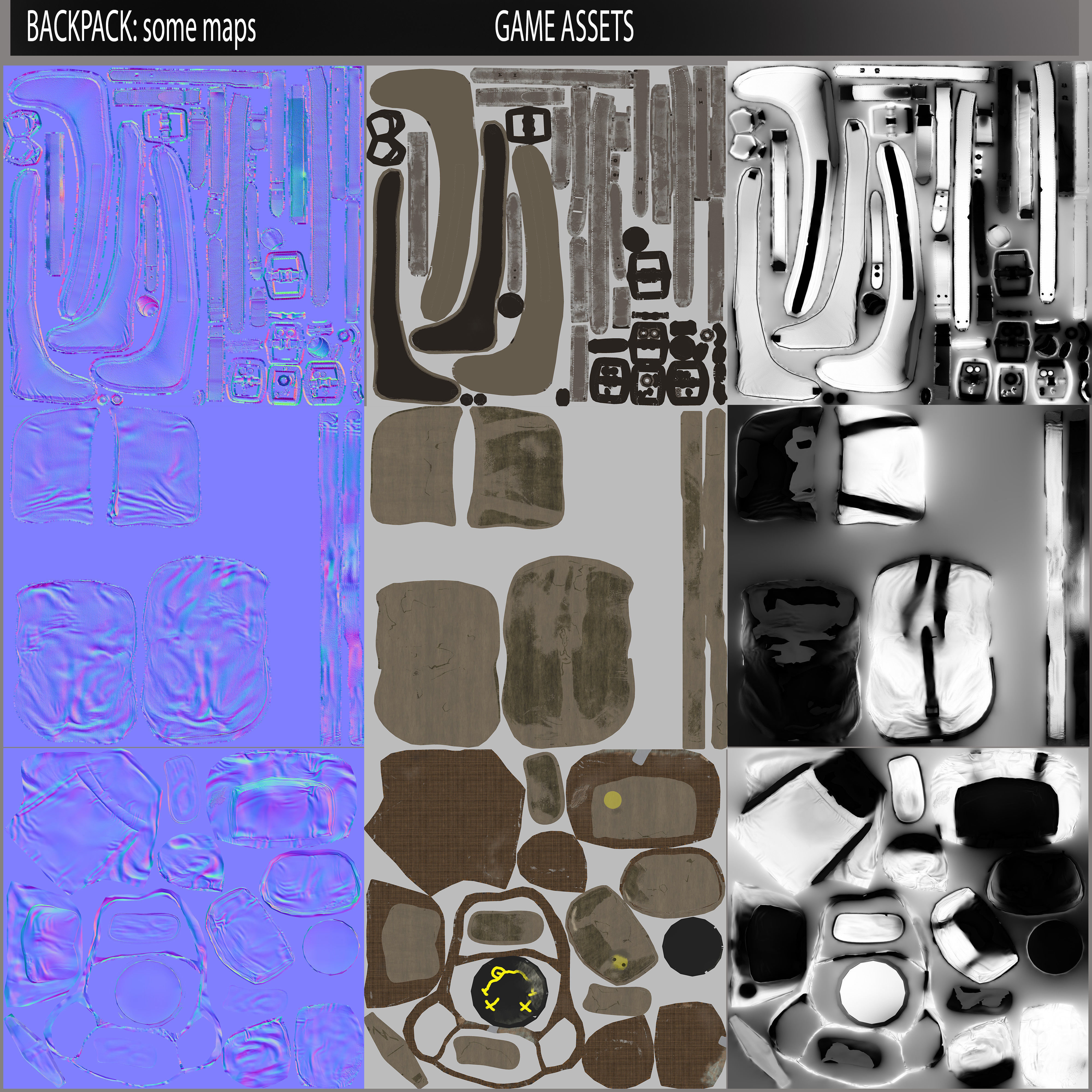 Backpack Low-poly 3D model in 3 differents ambients Low-poly 3D model_12