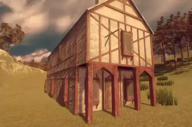 Medieval Buildings and Props Free 3D model