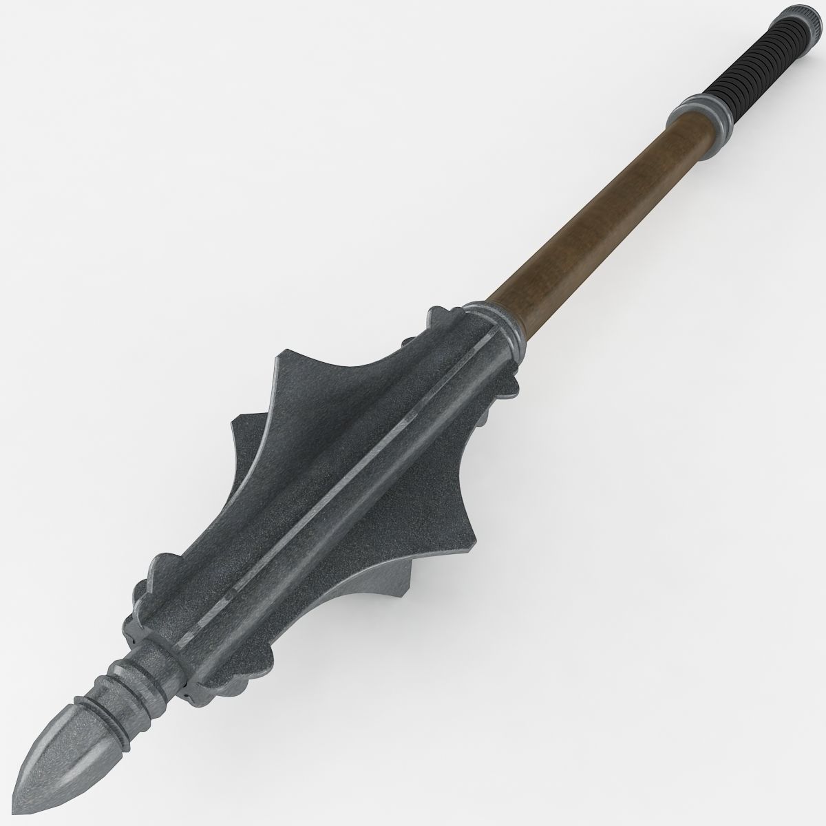 Flanged Mace 3D model_2