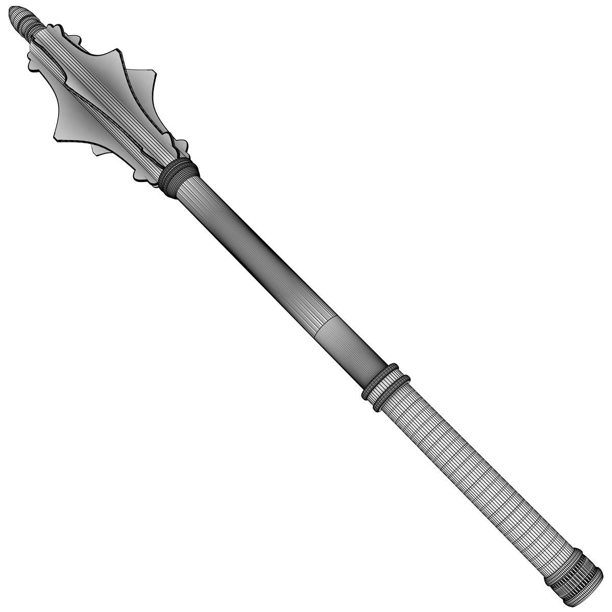 Flanged Mace 3D model_4