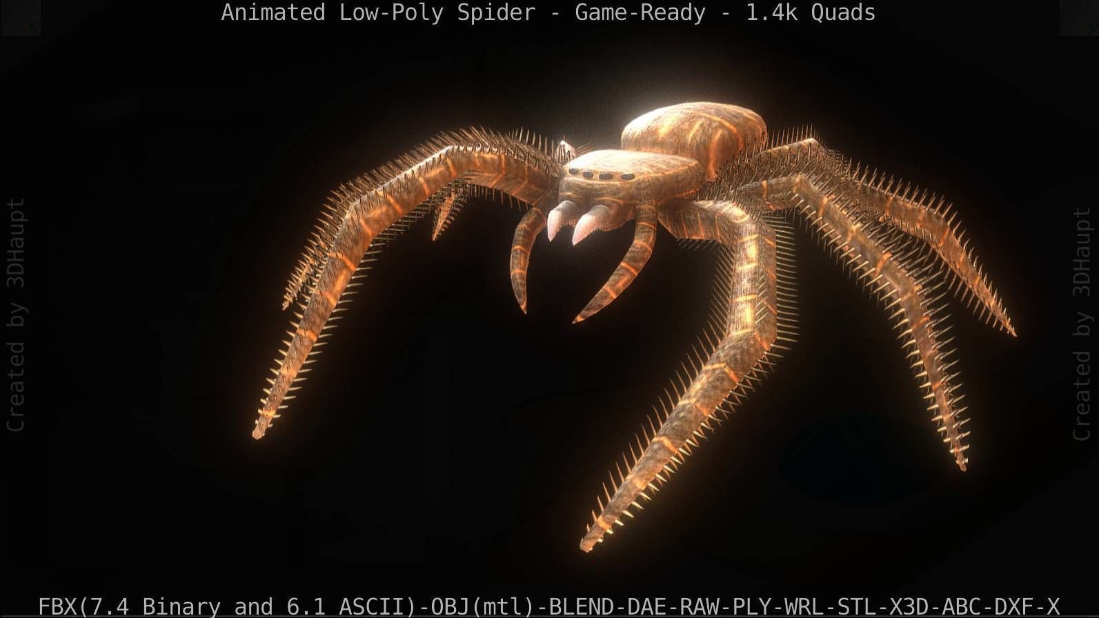 Spider Rigged and Game Ready Low-poly 3D model_102