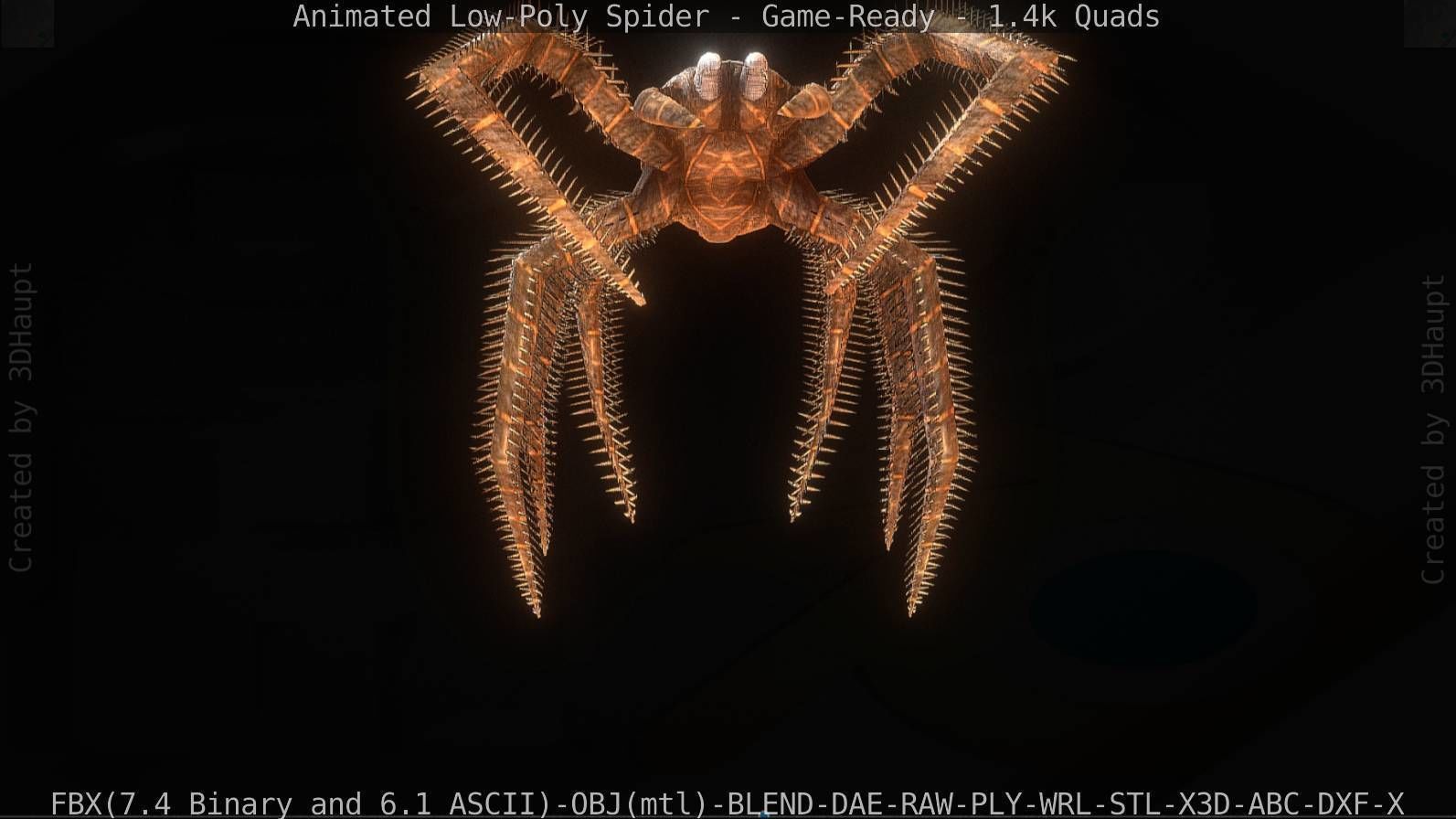 Spider Rigged and Game Ready Low-poly 3D model_101