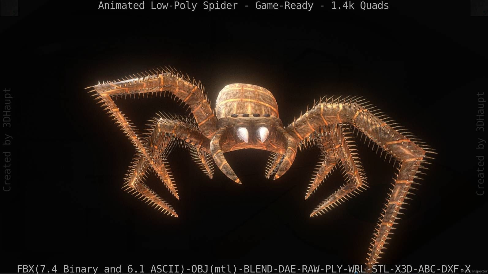 Spider Rigged and Game Ready Low-poly 3D model_106