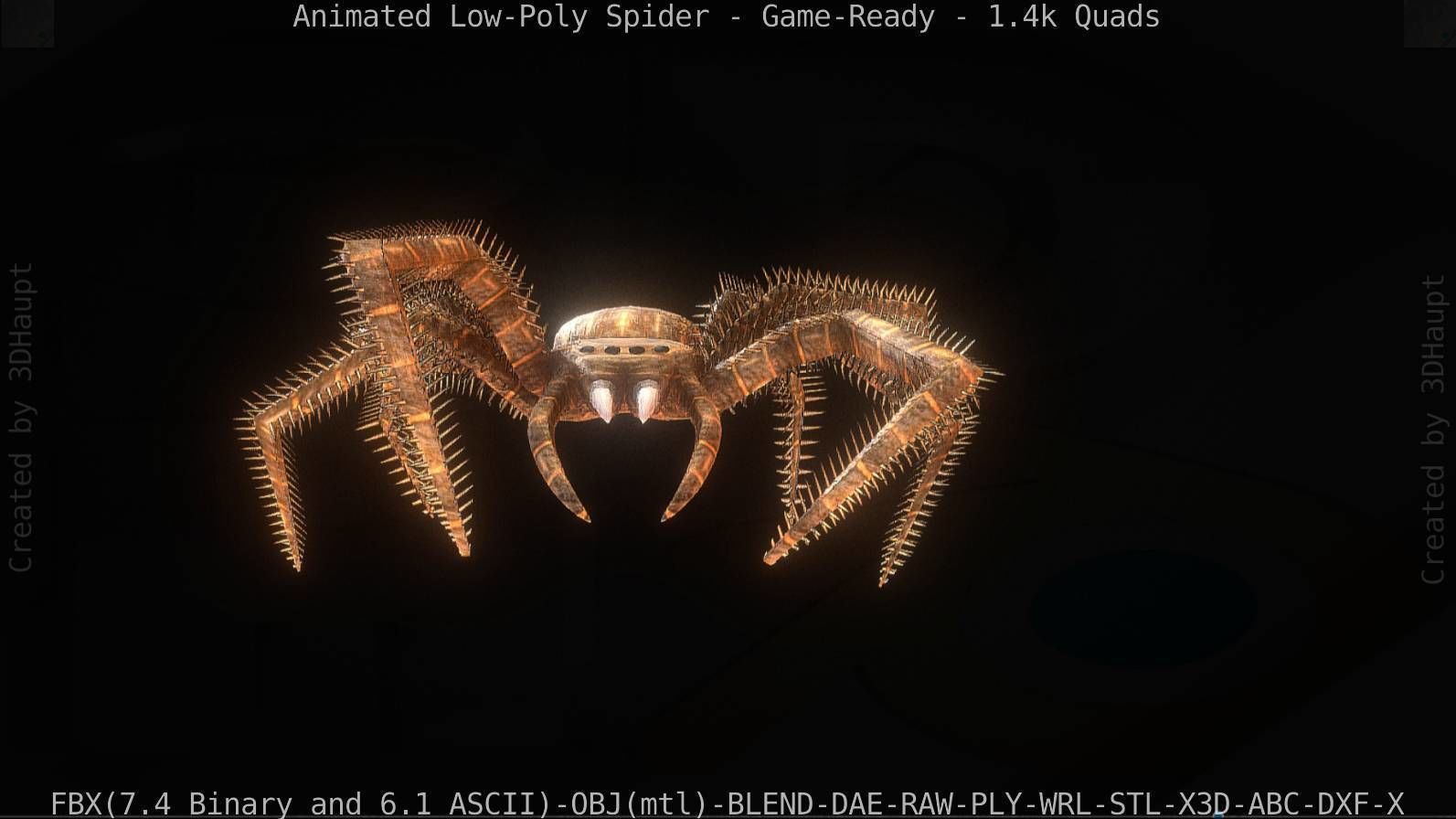 Spider Rigged and Game Ready Low-poly 3D model_53