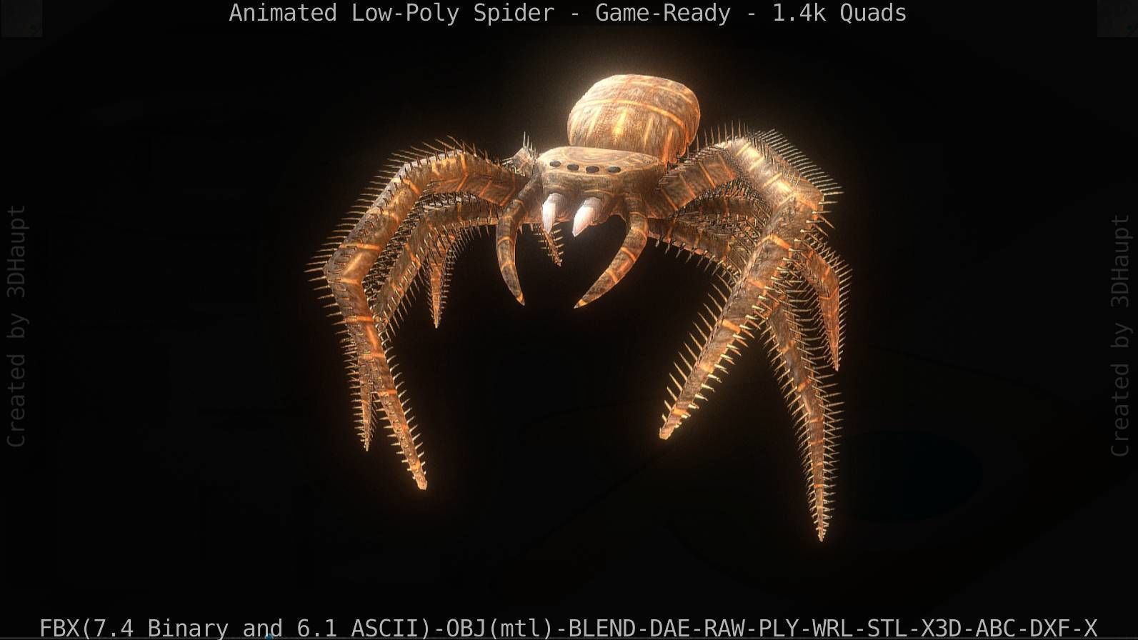 Spider Rigged and Game Ready Low-poly 3D model_32