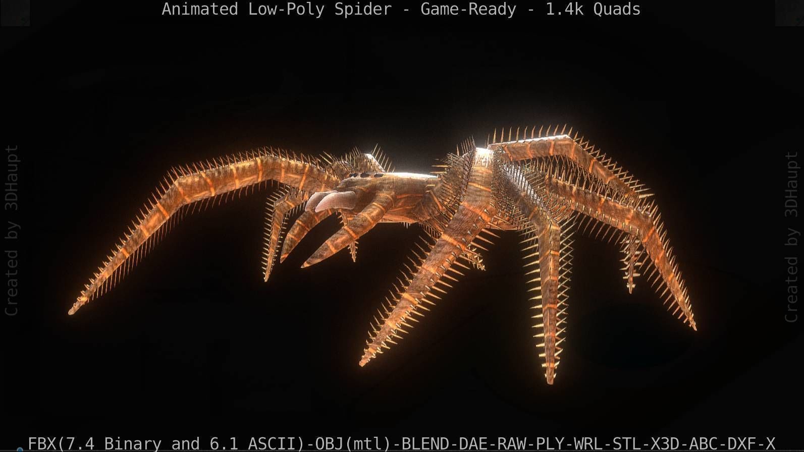 Spider Rigged and Game Ready Low-poly 3D model_62