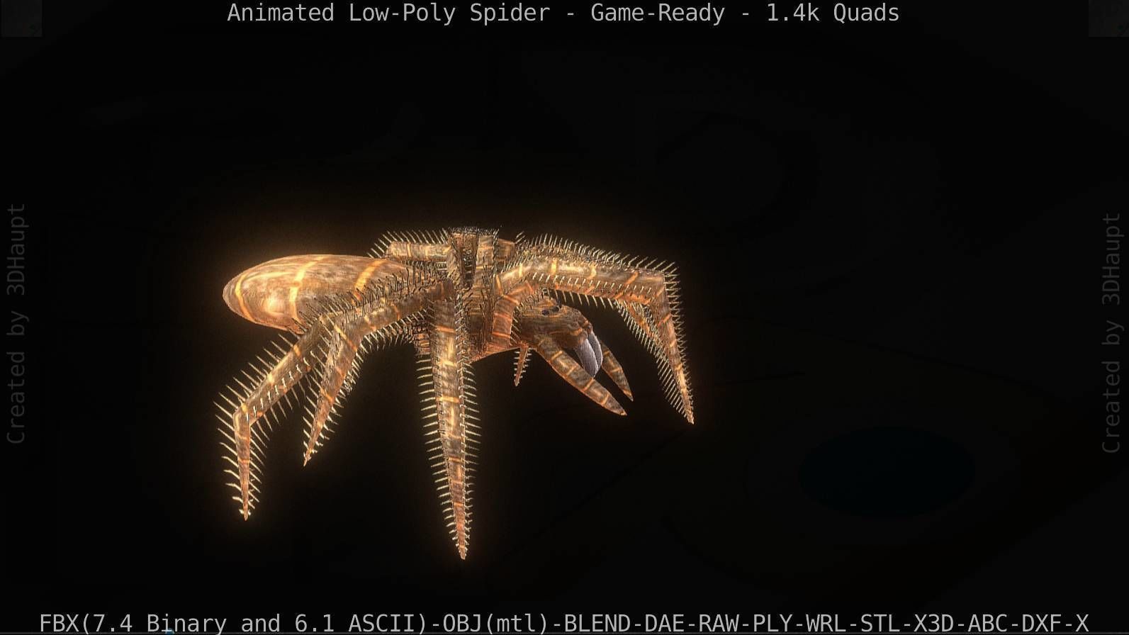 Spider Rigged and Game Ready Low-poly 3D model_93