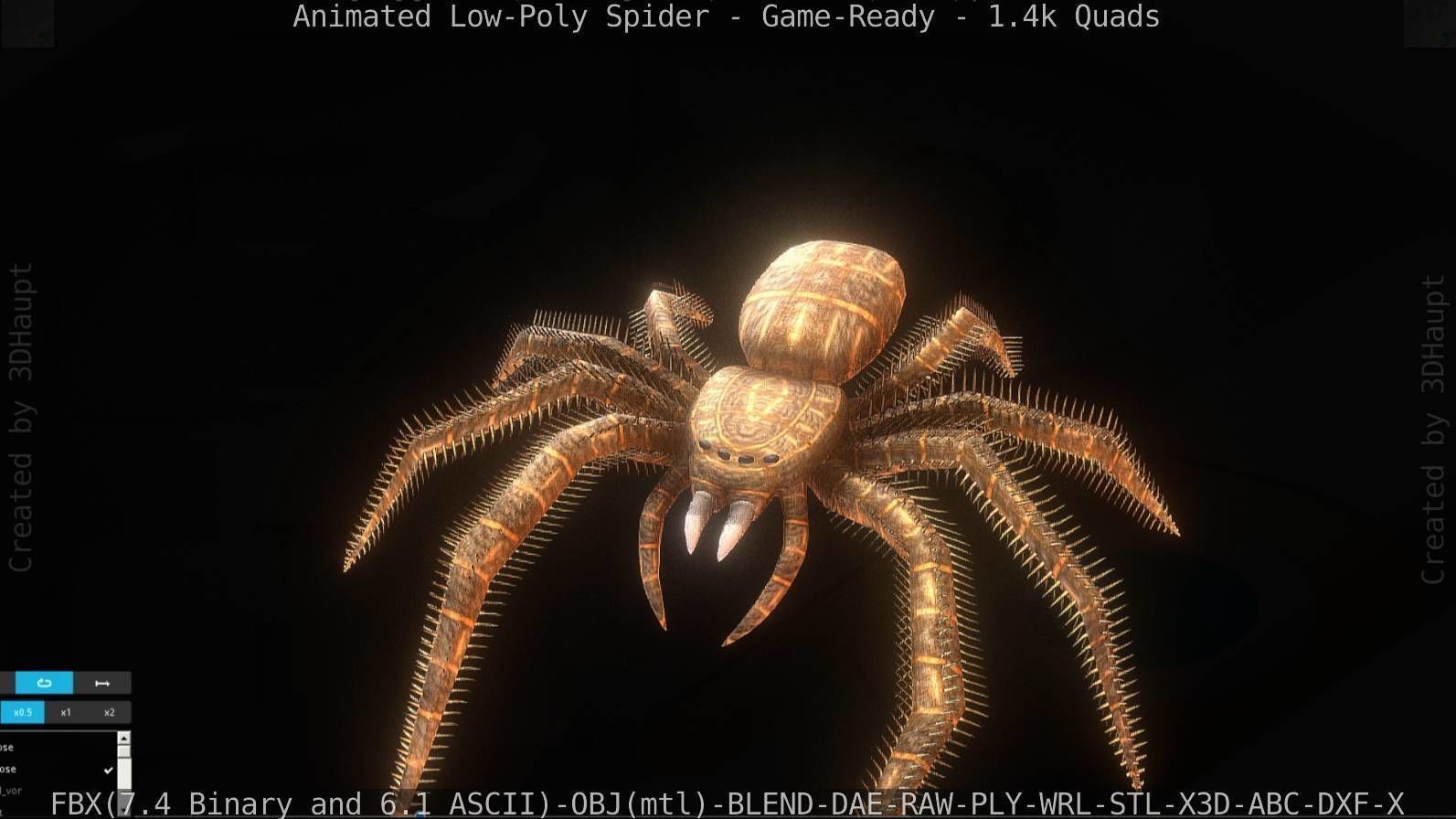 Spider Rigged and Game Ready Low-poly 3D model_34