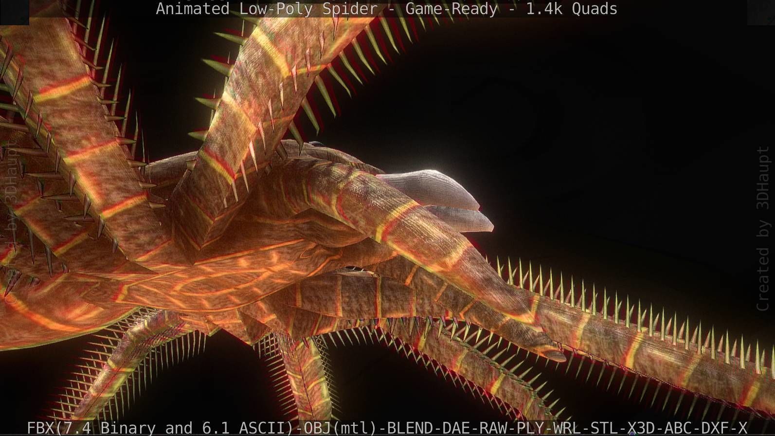 Spider Rigged and Game Ready Low-poly 3D model_39