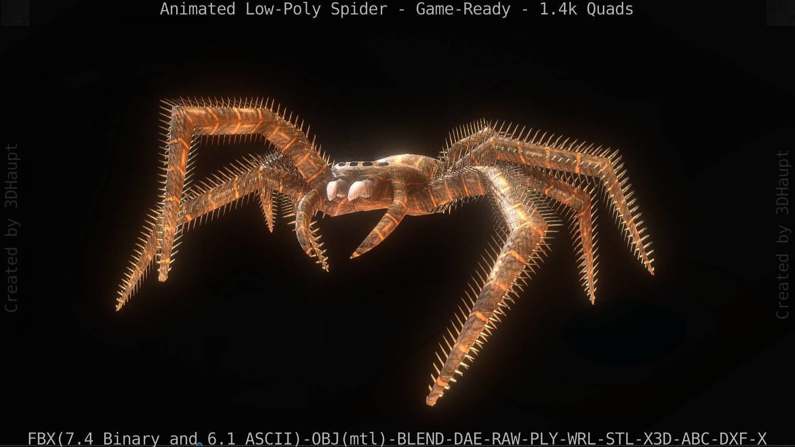 Spider Rigged and Game Ready Low-poly 3D model_55