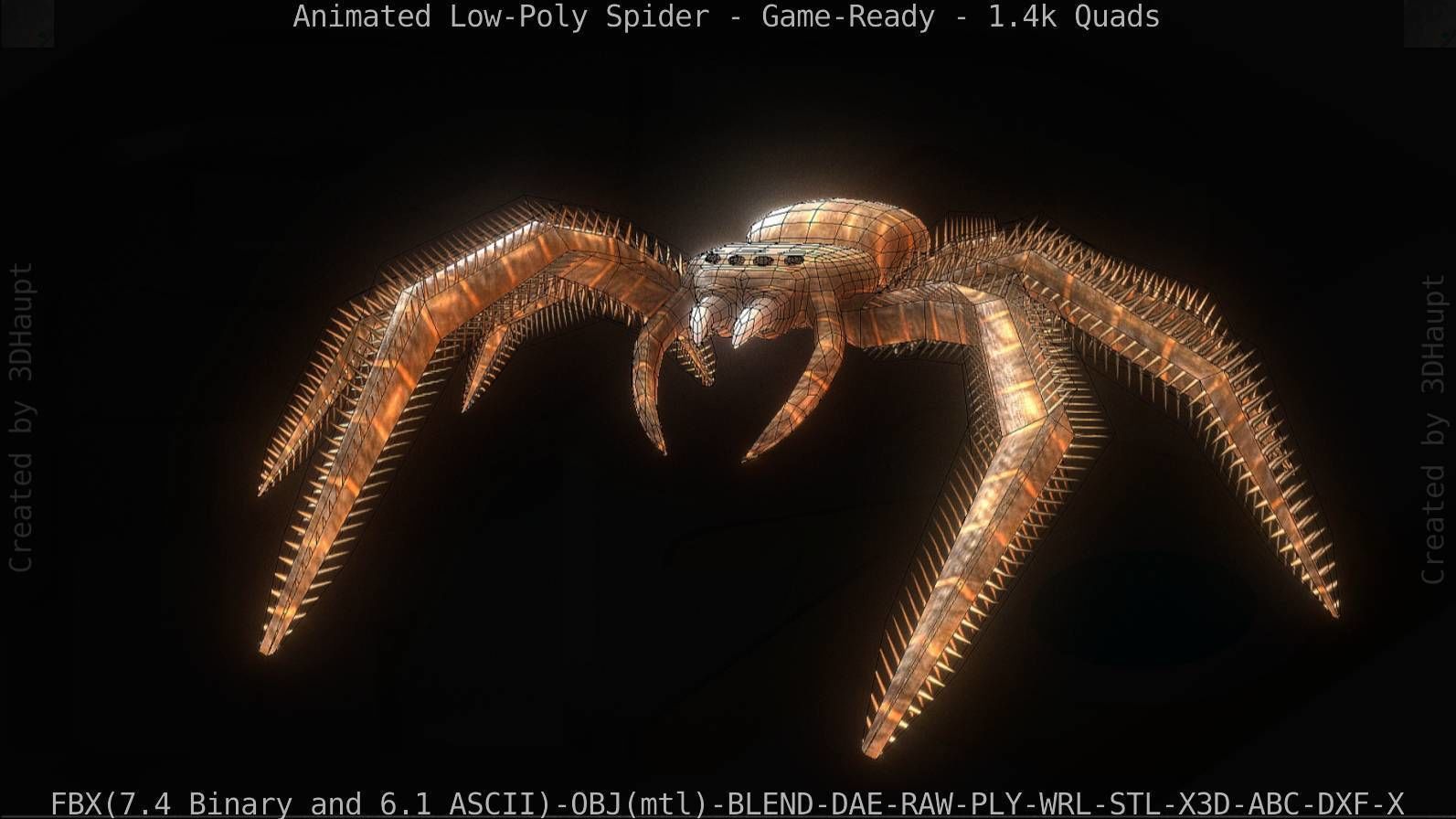Spider Rigged and Game Ready Low-poly 3D model_114