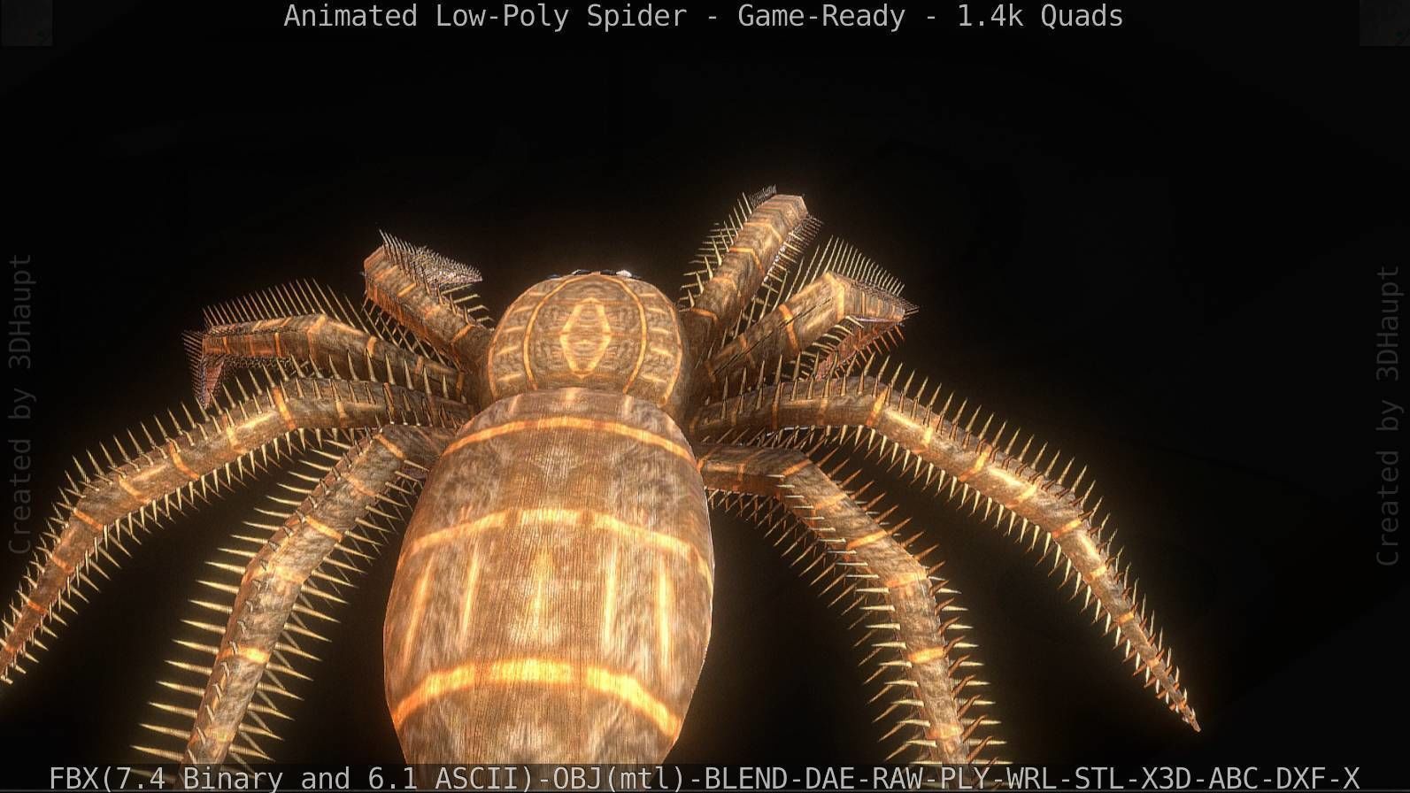 Spider Rigged and Game Ready Low-poly 3D model_76