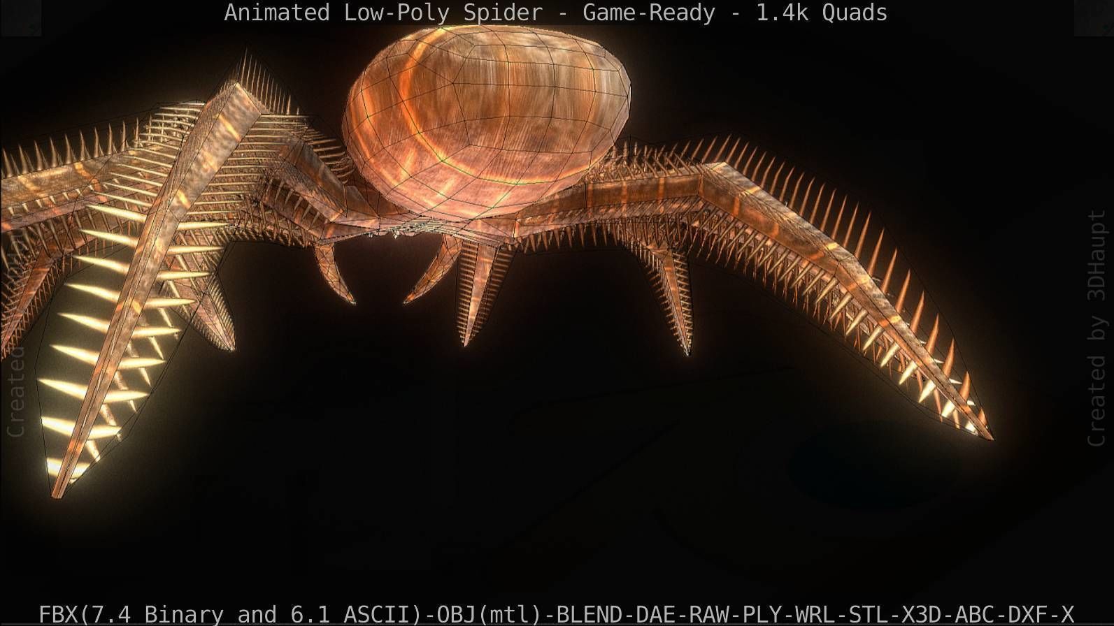 Spider Rigged and Game Ready Low-poly 3D model_116